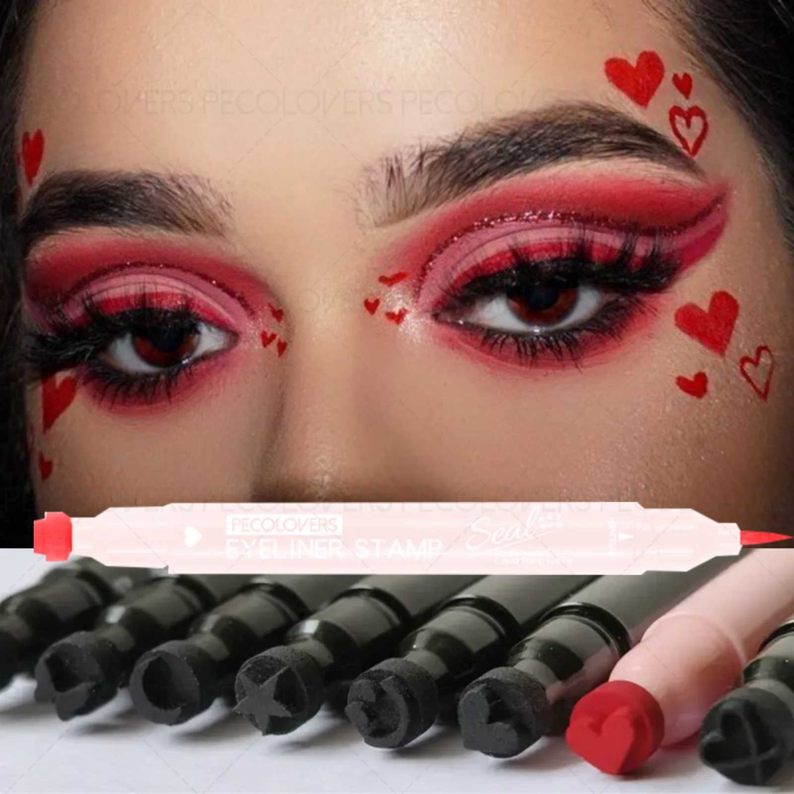 1PC 2in1 Waterproof Liquid EyelinerQuick Dry Including StarLoveButterfly Patterns Accurate Eye Makeup Silky ApplicationL251024