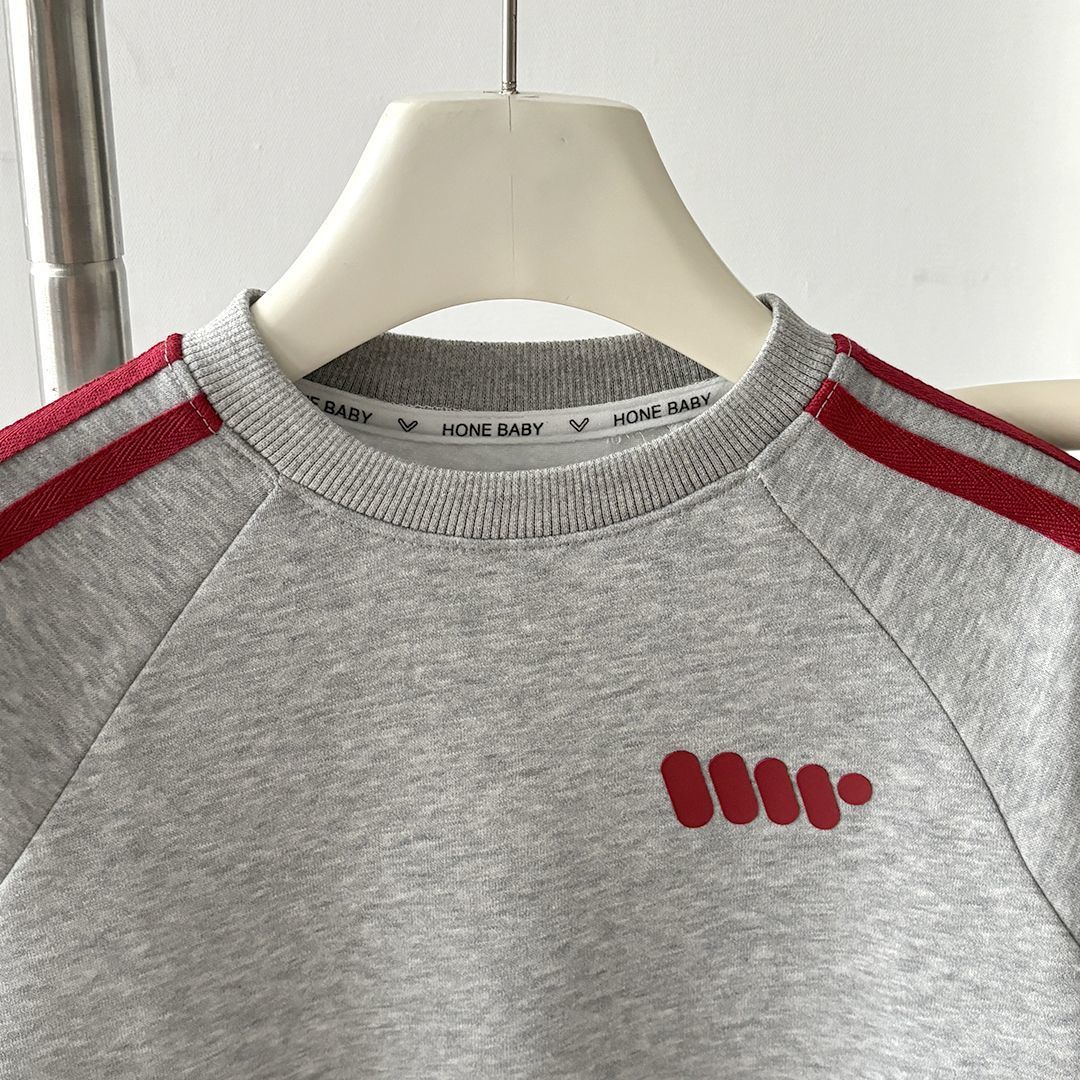 Premium luxury kids clothing 2025 Children's 2-Piece Cotton Set, Striped Hoodie Outfit for Spring and Autumn Free Shipping