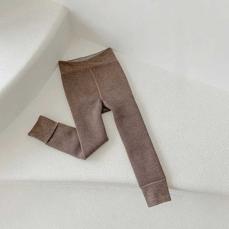 Girls Winter Fleece Kids Pants Waist Korean Warm Pants Versatile Lined Skinny Leggings Childrens for 312YT251024