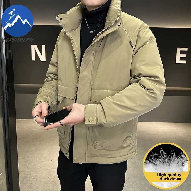 Maxbarley Men Down Jacket 2025 Fashion Stand Collar Outdoor Office Lightweight Parkas Business Casual Warm Winter Padded Jacket Z251024