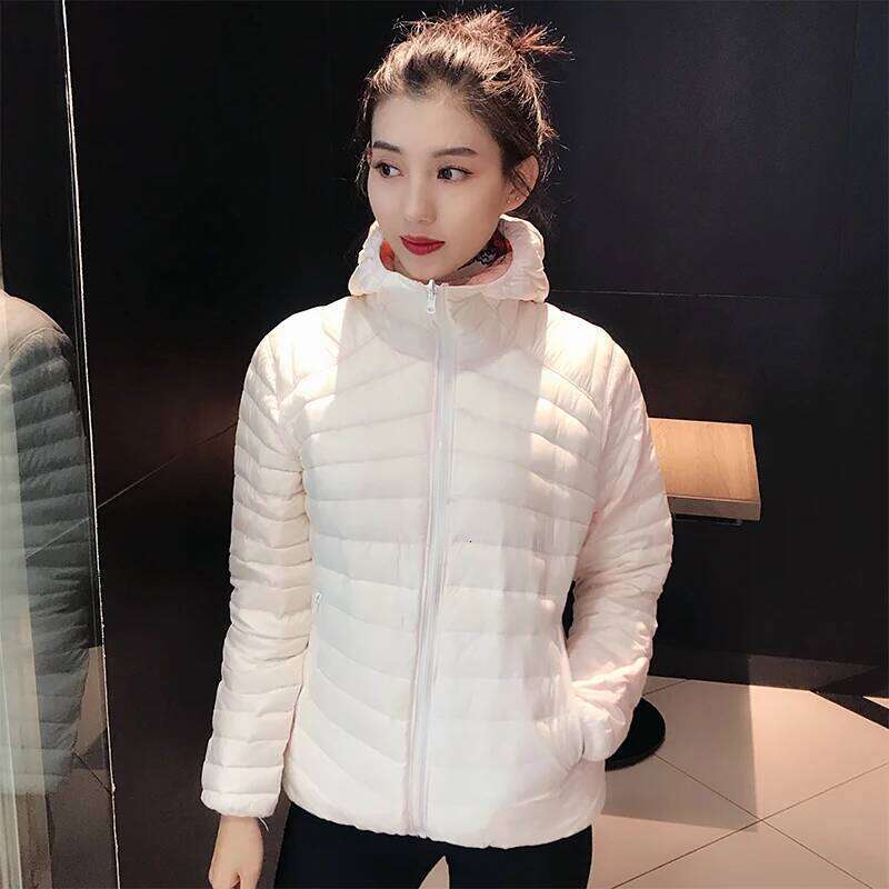 NEW Brand Women Double Side Ultra Light 90% White Duck Down Jacket Hooded Windbreakers Reversible Lightweight Warm Coats Designer Women
