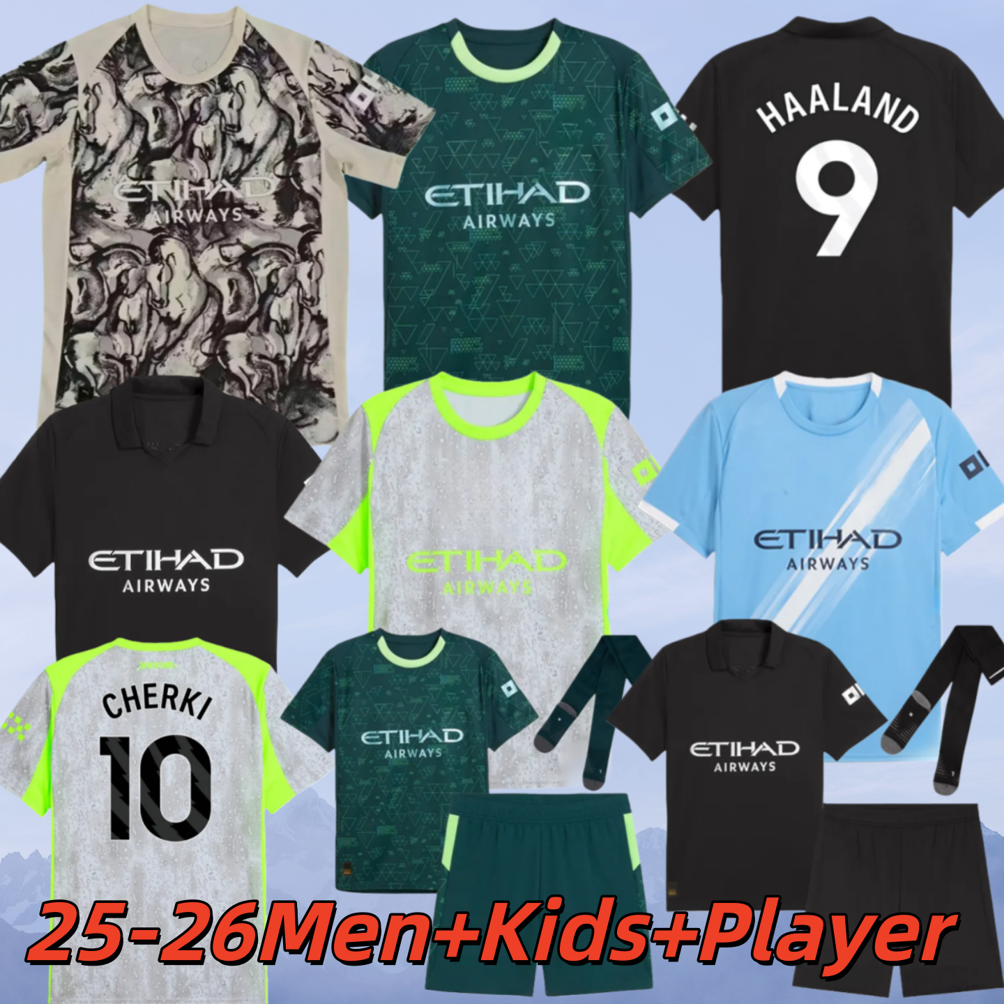 MARMOUSH HAALAND CHERKI 25 26 SOCCER JERSEYS REIJNDERS FODEN SAVINHO MAN 2025 2026 RODRIGO GVARDIOL AIT-NOURI CITY KidSuper jersey football kit shirts men kids66