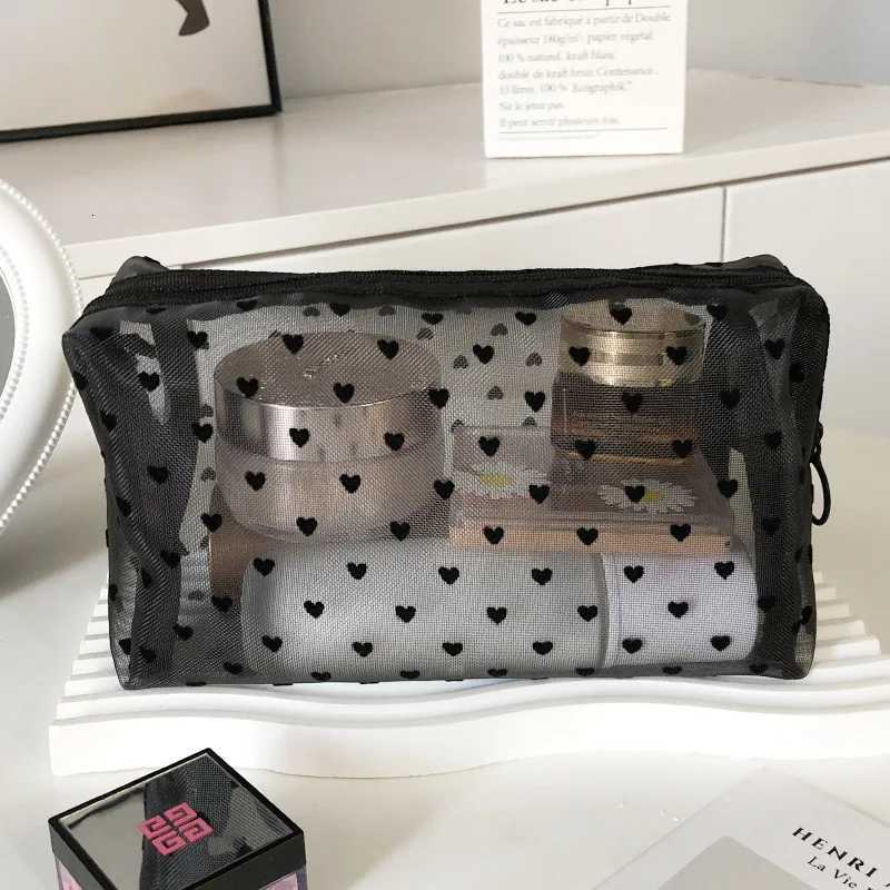 Makeup Bag Outdoor Personalized Transparent Nylon Mesh Cosmetic Bags Pouch Travel Organizer Zipper Beach Makeup Womens PurseT251024