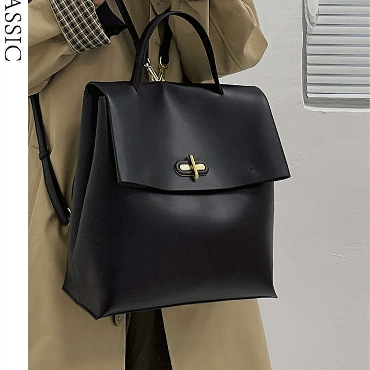 Niche Design High End Leather For Women Korean Style Large Capacity Travel Backpack Trendy High Quality High Quality