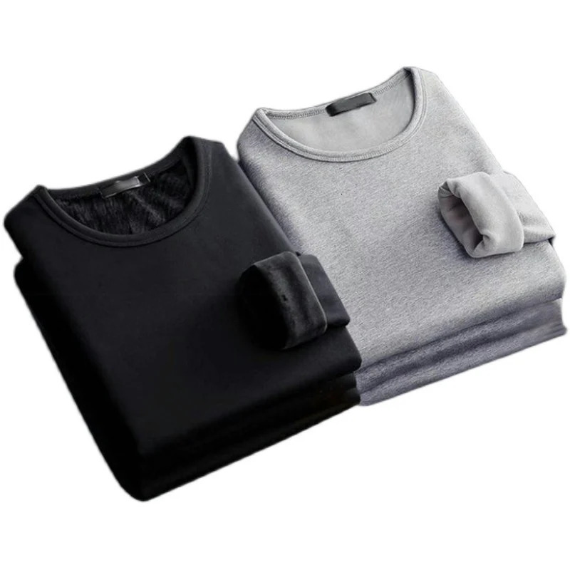 Thiened Fce Warm Top Mens Workwear Long Sve Underwear Tirt Base Layer irt for Autumn Winter Indoor Activities 251018