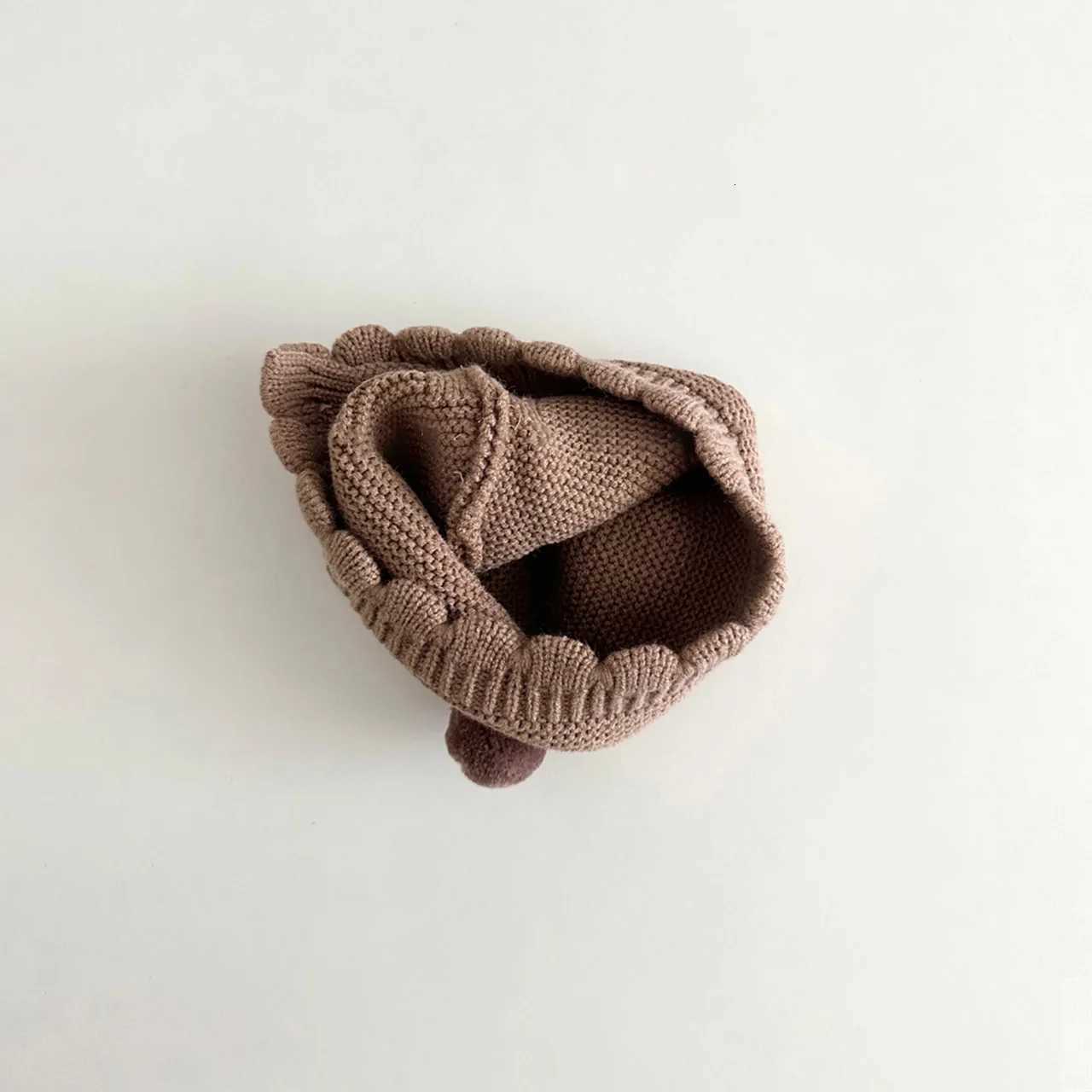 Cute Pompom Beanie Winter Warm Baby Knitted Hat 06Month Newborn Ear Protection Headgear Kids Solid Color Woolen Crochet BonnetL251024