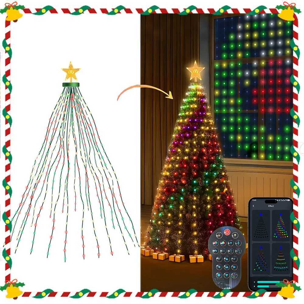 RGBIC 69FT 400LEDs Christmas Lights Holiday String Lights with Star Shape Smart LED Xmas Tree for Indoor Outdoor Decor C251024
