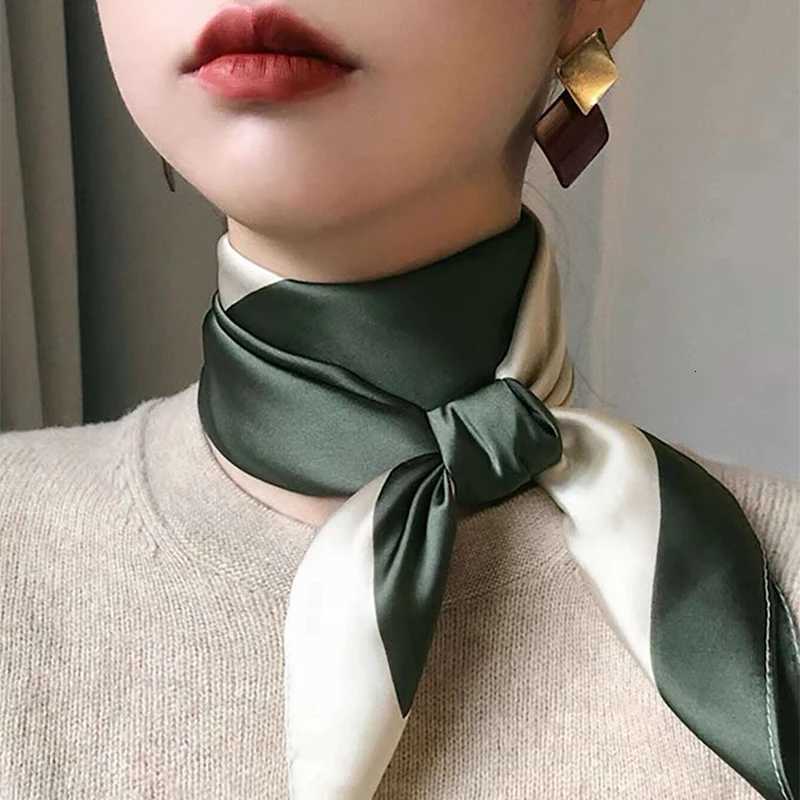 Fashion Print Silk Haiands Scarf Wen 2024 Spring New Elagant Flandana Neck Kerchief Bands Foard Fem Scarfs Y251024