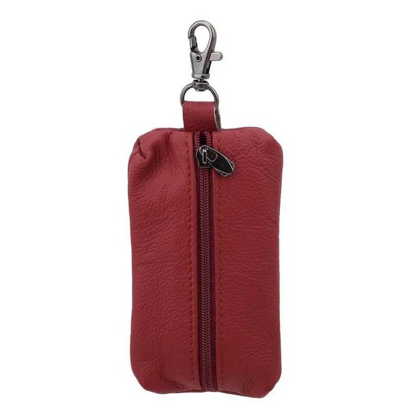 Genuine Leather Man Key Wallets Short Women Men Key Holders Keys Organizer Zipper Car Key Chain Wallet Keychain Housekeeper Z251023