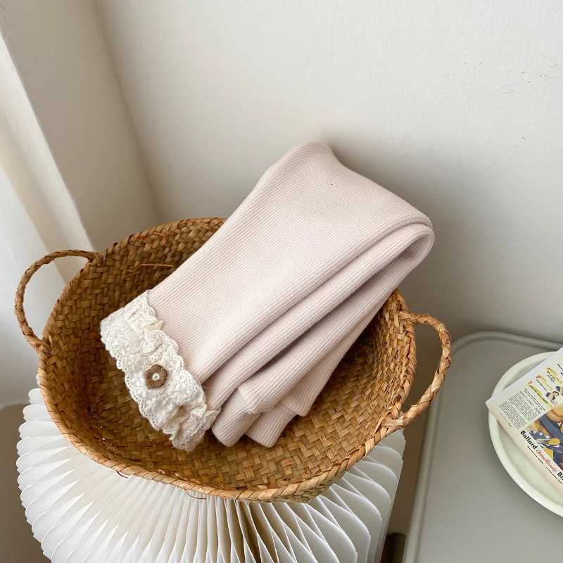 2025 Winter Pit Stripe Fleece Padded Toddler Girls Leggings Warm Lace Flower Fitted Girls Pants Girls LeggingsT251024