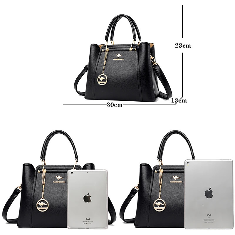 Handbags Women Bags er 3 Layers Soft Leather Shoulder Crossbody Sac Ladies Large Capacity Shopping Messenger Tote 251023ww