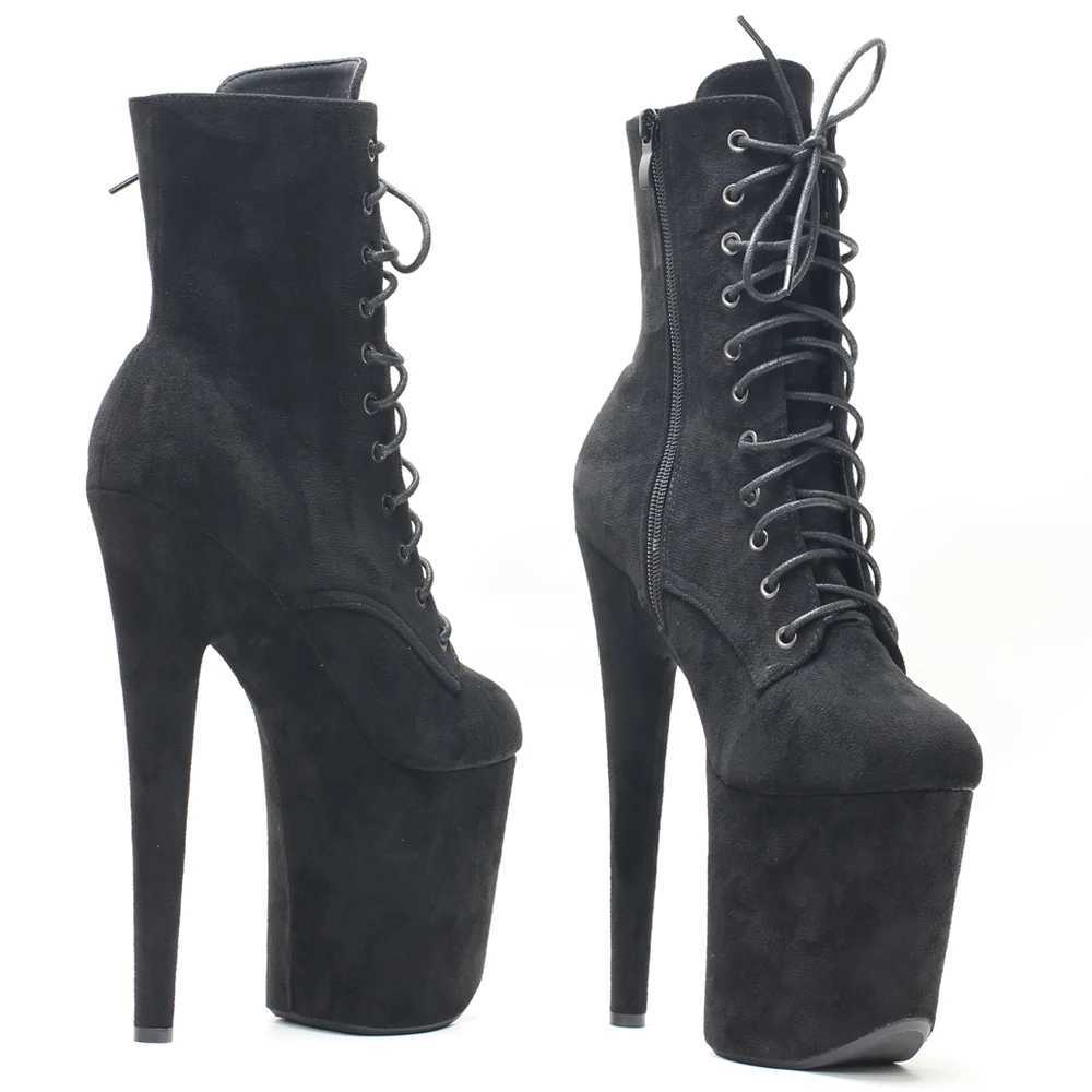 8Heel 4Platform Extreme Pole Dance LaceUp FlannelAnkle Boots In Stock Three Colors Fast Shipping Size3643 W251024