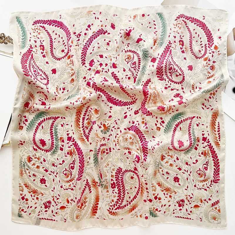 Silk Square Scarf Wen Luxury ral Print Soft Satin Kerchief Haiand Neckerchief Hijab La band Foard Bag Ribbon Y251024