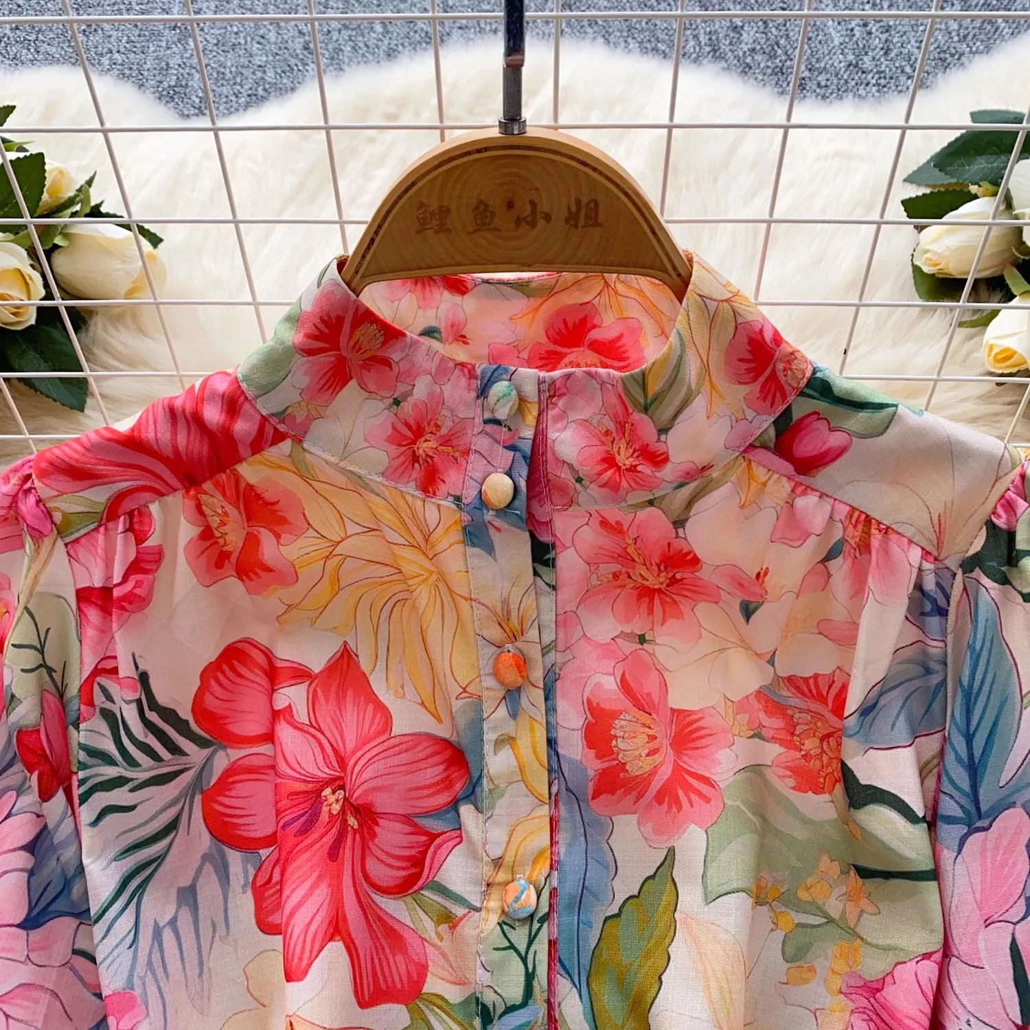 Runway Gorgeous Flower Linen Robe Dresses Women Summer Stand Holiday Lantern Sleeve Floral Print Belt Evening Party Vestido 251022