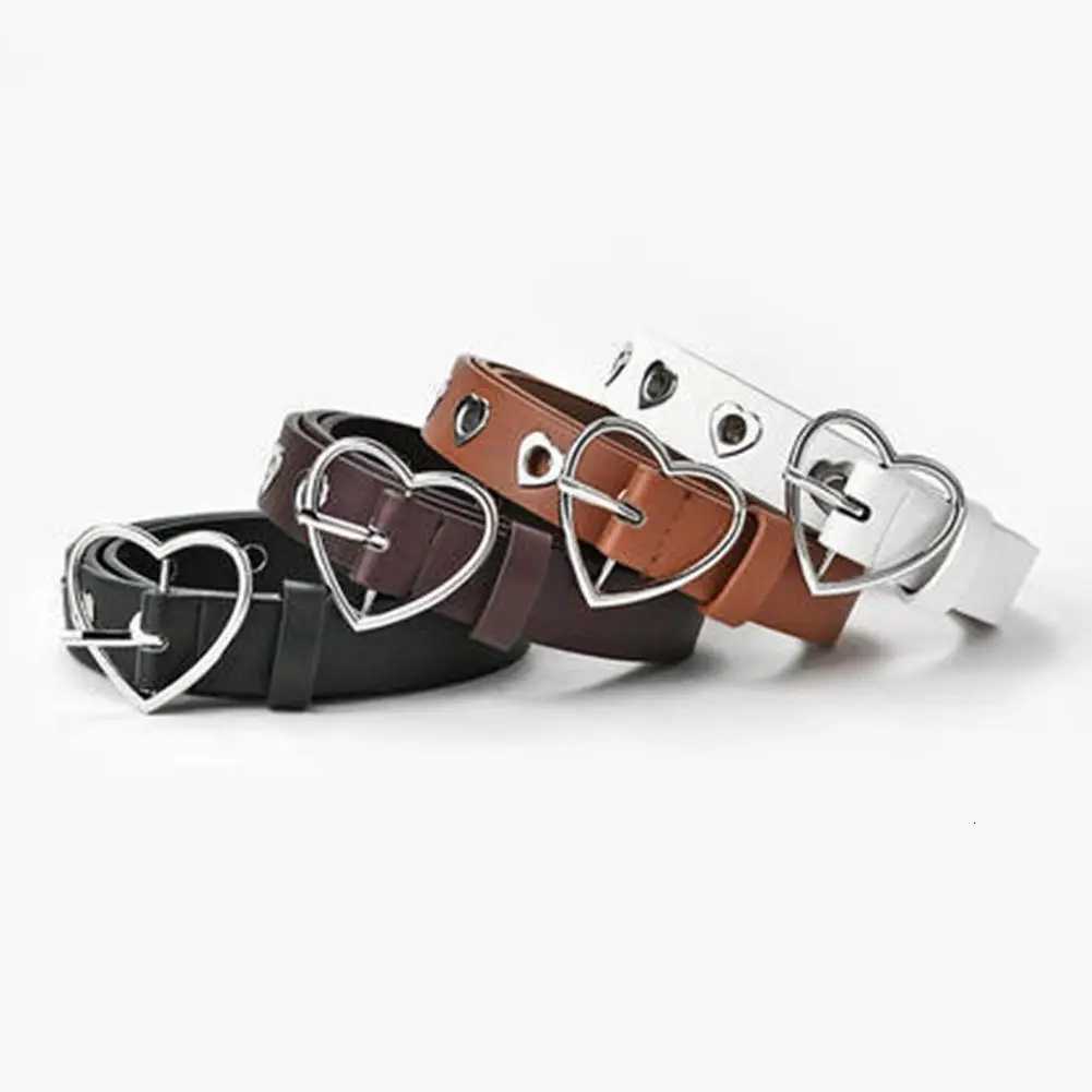 Heartshaped Hollowing Belt For Manwomen Punk Creative Fashionable Peachshaped Buckle Belt Pu Leathe Waistband Y2K Decoration W251024