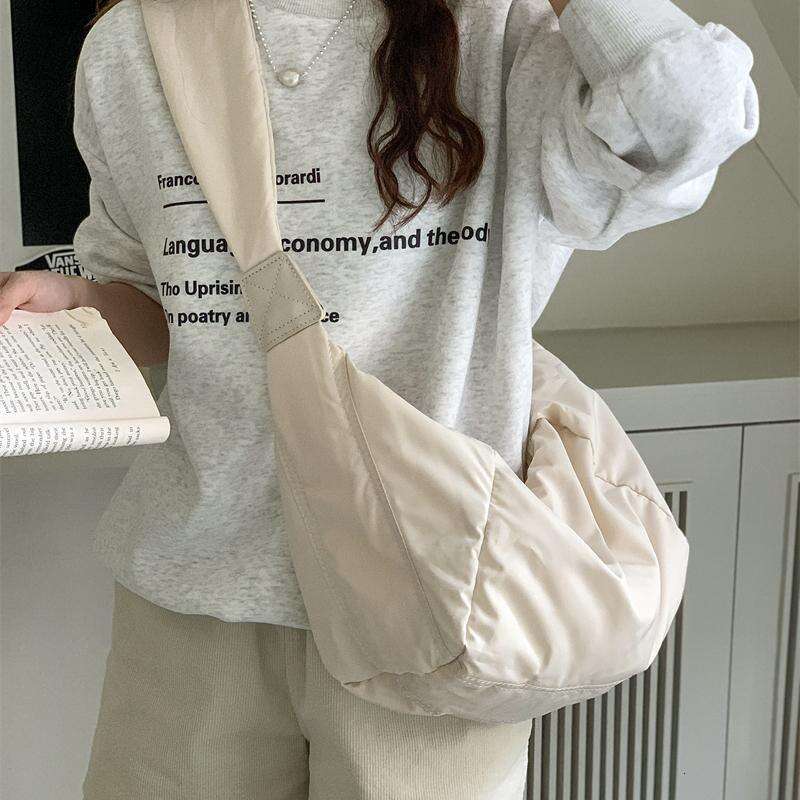 Nylon Single Crossbody For Women, Large Capacity, Spring And Summer Versatile Casual Bag, Niche Wide Shoulder Strap Fashion Dumpling Bag B5