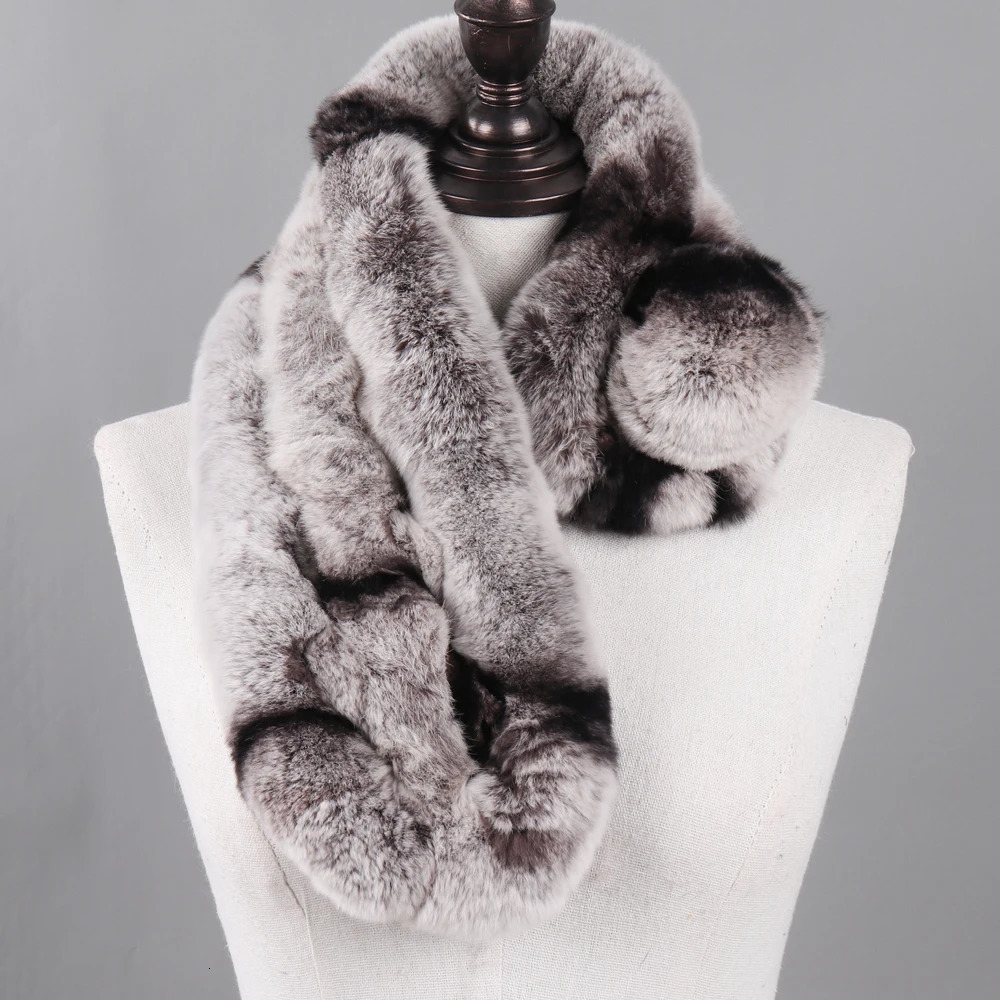 Winter Natural Rex Rabbit Fur Ring Scarf Women Warm Real Rex Rabbit Fur Mufflers Russian Lady Genuine Rex Rabbit Fur Scarves 251020