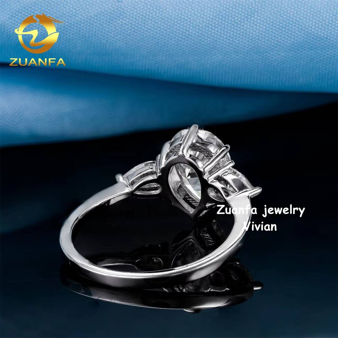 Fashion Fine Hip Hop Jewelry Sterling Silver 925 GRA Certificetation Iced Out VVS Moissanite Diamond Women Wedding Rings
