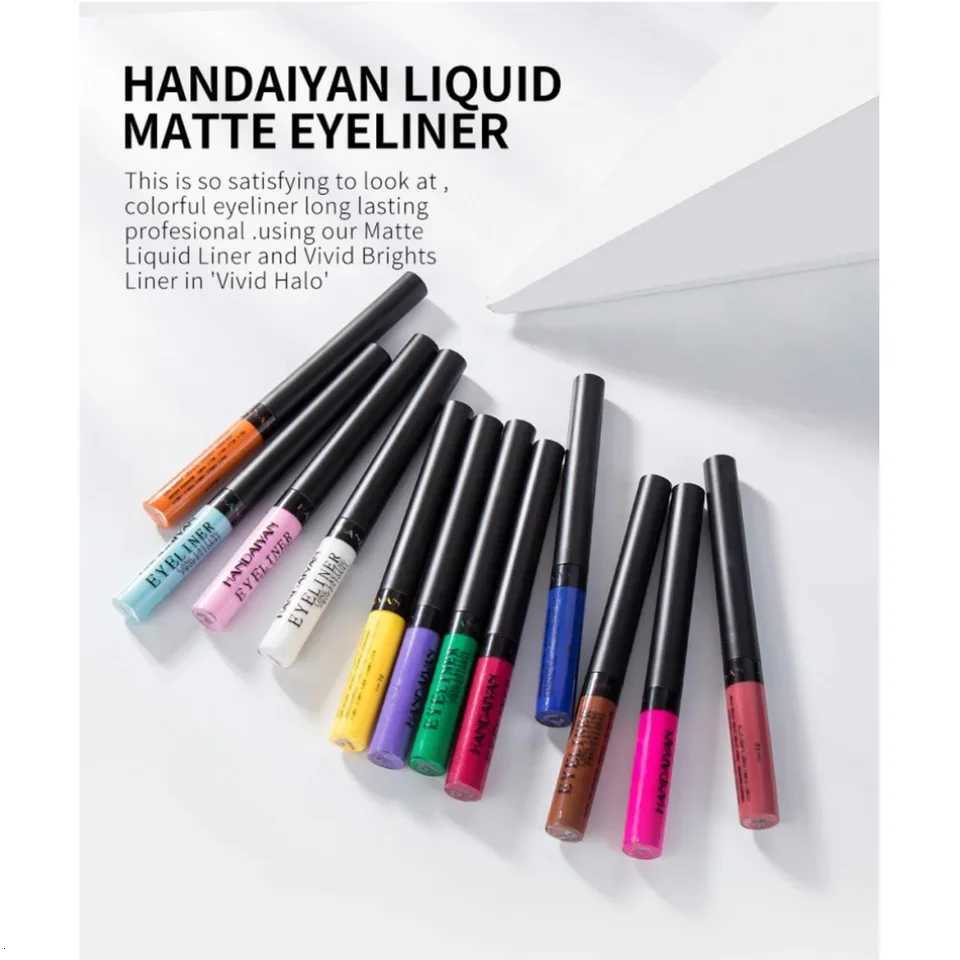 12pcs Colorful Waterproof Eyeliner Pen Set Fluorescent Matte LongLasting 24hrs Eye Liner Pencils for Face Makeup DecorationL251024