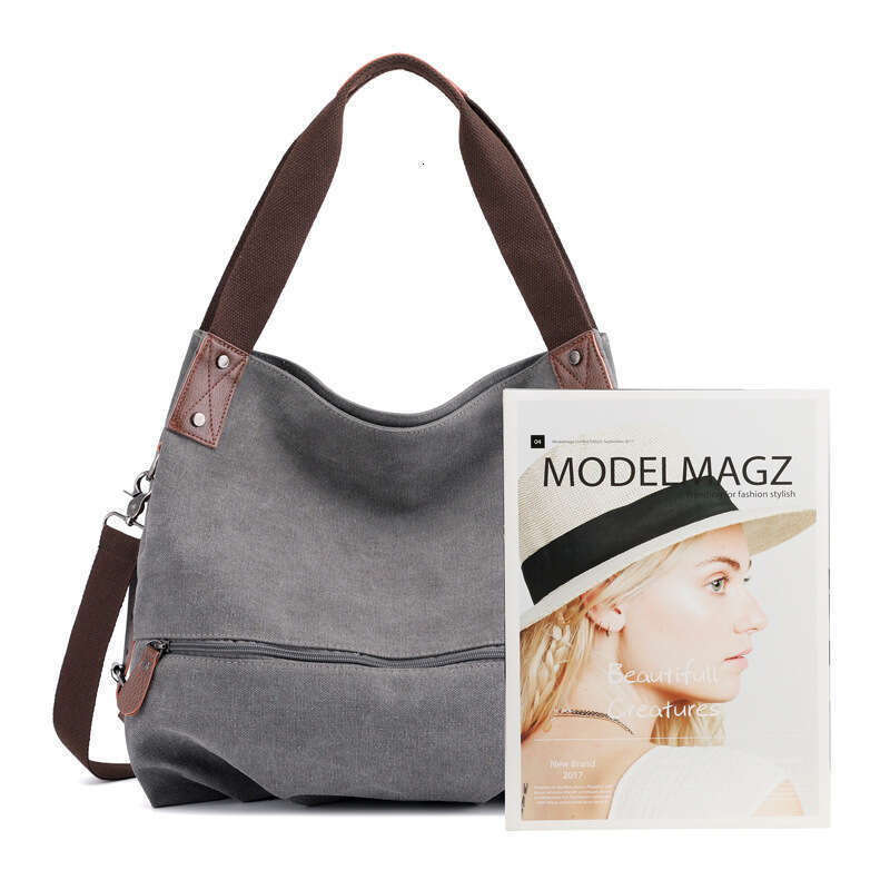 Women's Single Shoulder Casual Solid Color Spring Summer New Handbag Crossbody Fashion Versatile Ladies Canvas Bag