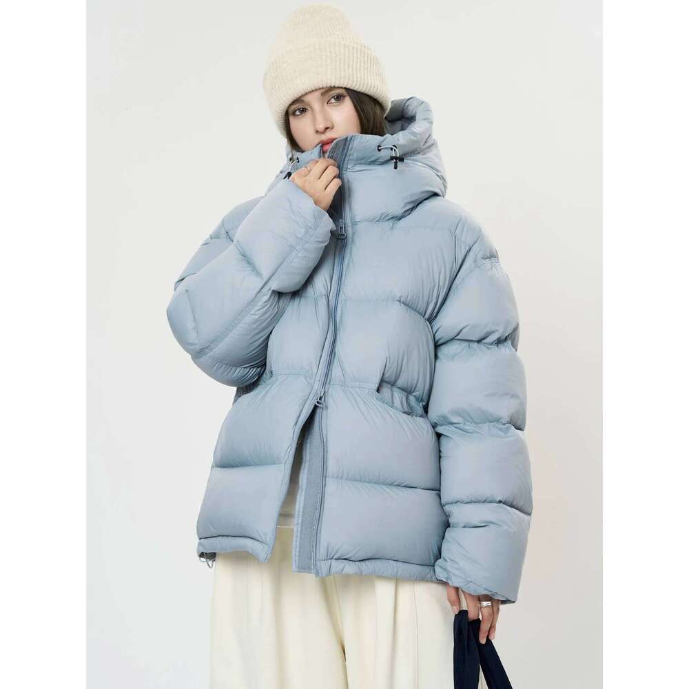 Winter Women's Casual Solid Color Loose Hooded Down Jacket Coats Designer Women