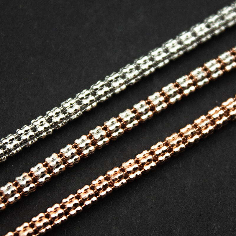Hot Sale Ice Chain 925 Sterling Silver Diamond Cut Ice Moon Chain for Men Women