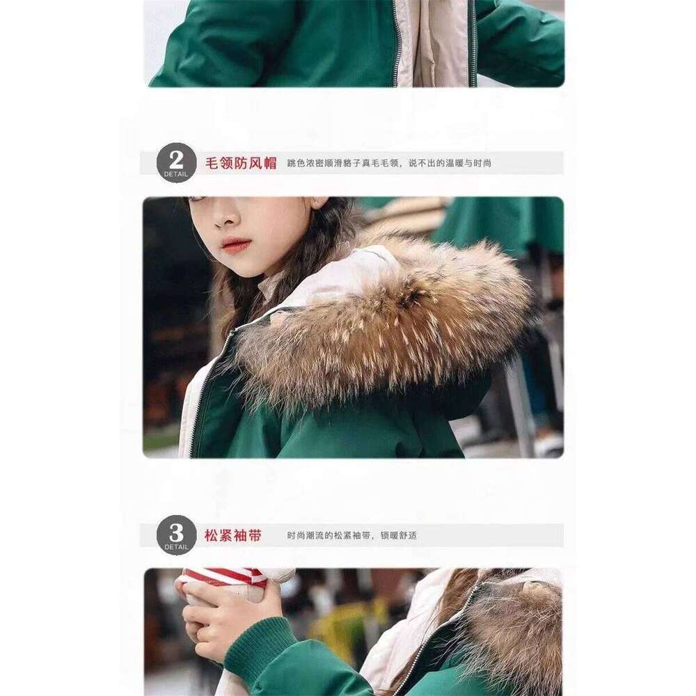 Winter Jackets For Girl Thick Warm Long Coats Kids Hooded Fur Collar Heavy Outerwear Big Children Cold Weather Parka Snowsuit