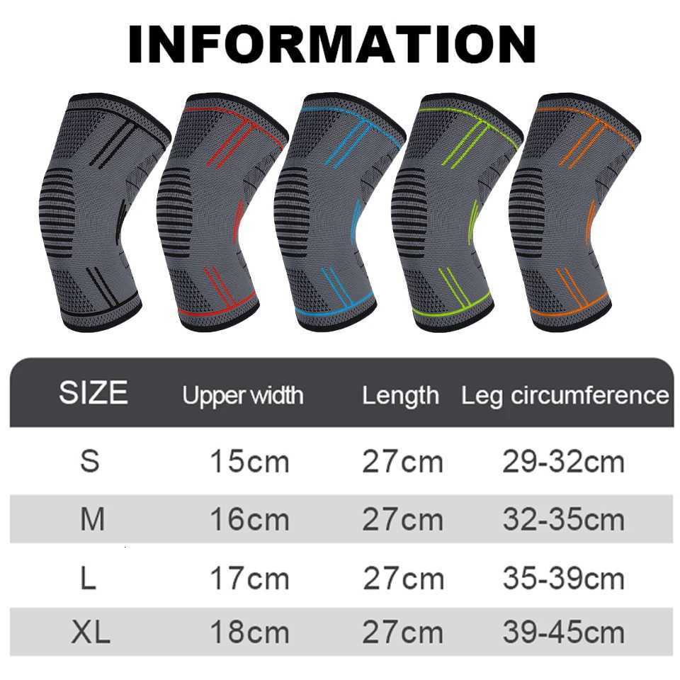 1Pcs Elastic Knee Pads Silicone Antislip Knitted Breathable Nylon Sports Fitness Kneepads Basketball Volleyball Outdoor SportsW251024