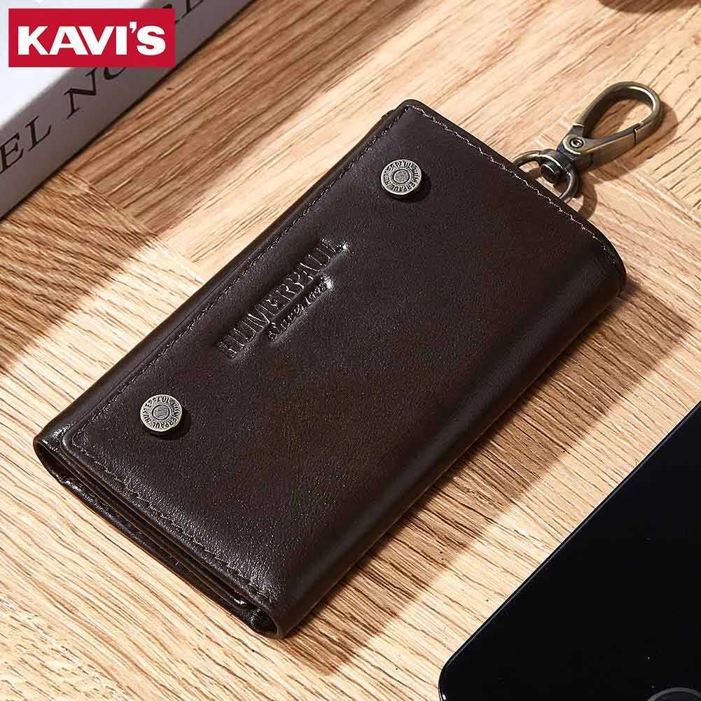 KAVIS 100 Genuine For Man Wallet Senior Top Layer Cow Leather With Card Clip Key Case Style Bag Super Value popular Gift Z251023