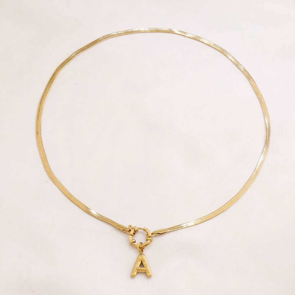 316L Stainl Steel 26 Initial Letter Necklace For Women Fashion Gold Color Alphabet Chain Necklaces Choker JewelryXJ251024