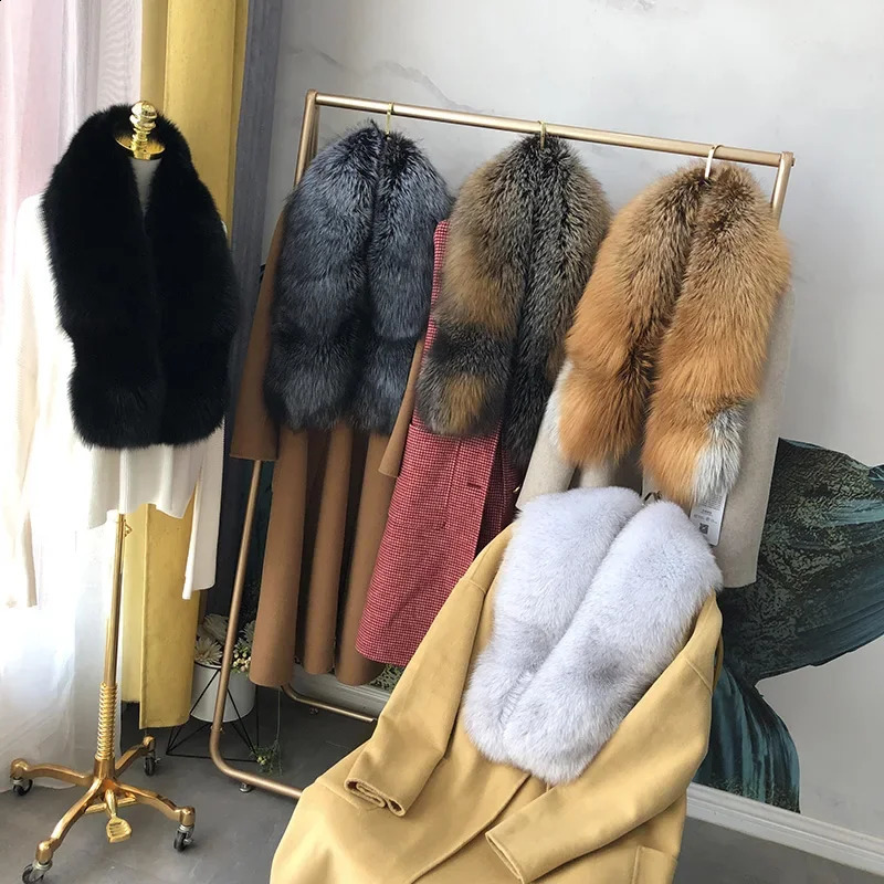 MSMinShu Genuine Fox Fur Scarf Fox Skin Scarf Big Size Natural Fox Fur Shawl Winter Women Stole 251021 - view 4
