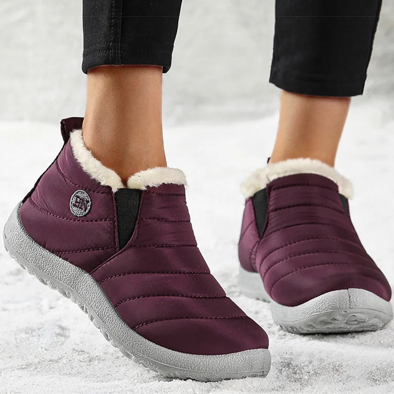 Womens Boots Women Winter Boots Warm Fur Winter Shoes For Women Snow Boots Lightweight Ankle Botas Mujer Black Combat Botines251020