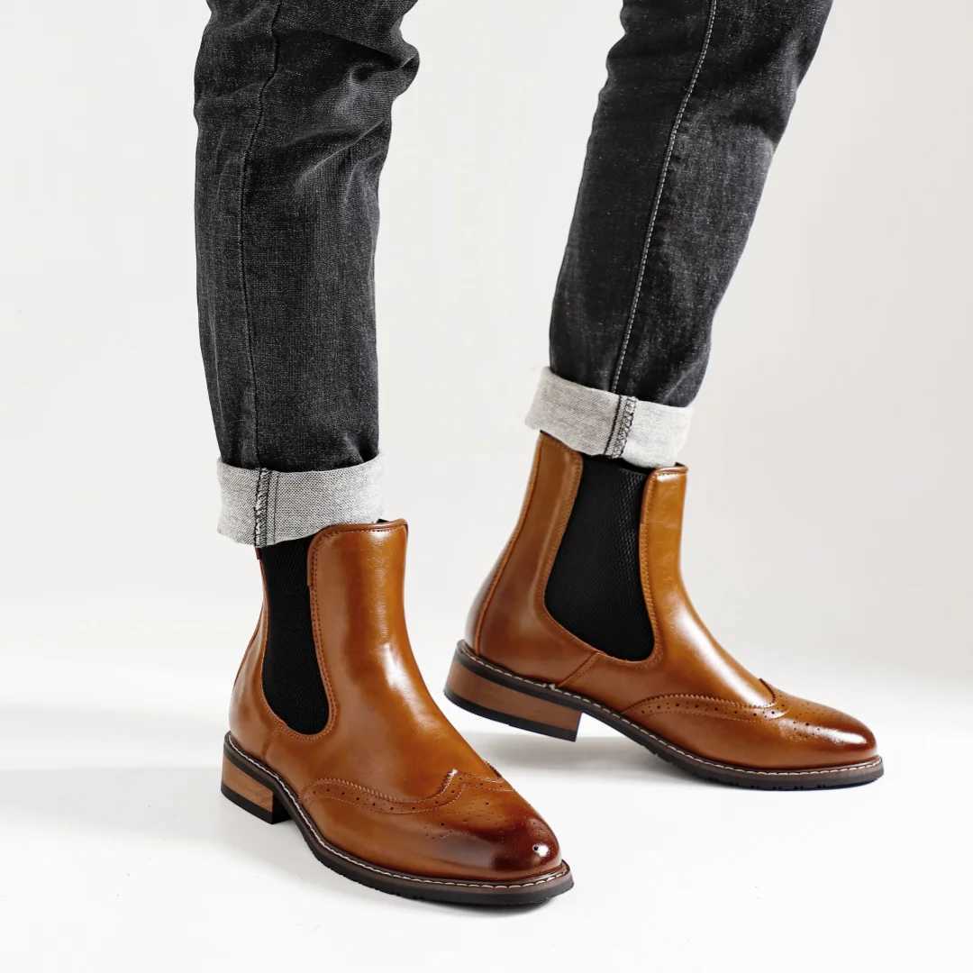 Soft Leather Men Chelsea Boots Ankle Boots Comfortable Men Boots W251024