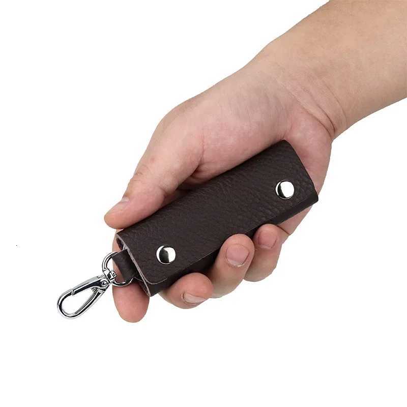 Head Layer Cowhide Household Key Bag for Mens Retro Waist Hanging Door Key Organizer Case Universal Leather Key Holder Wallets Z251023