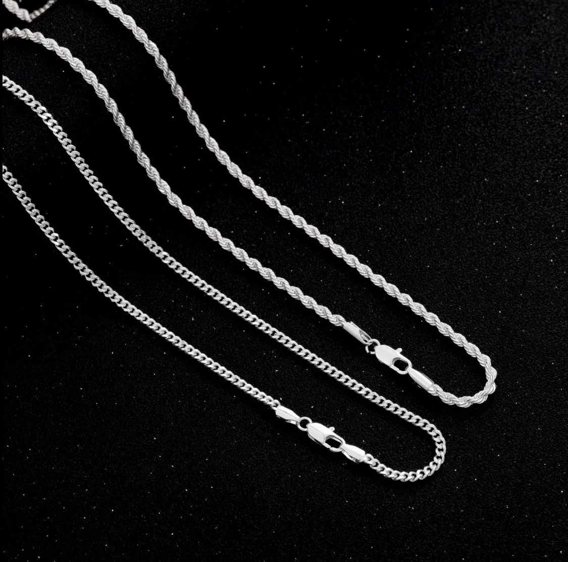 Fashionable Double Chain Set Cross Unisex 3mm Layered Cuban Chain Necklace Set Minimalist Jewellery Gift 2024 Inches GiftXJ251024