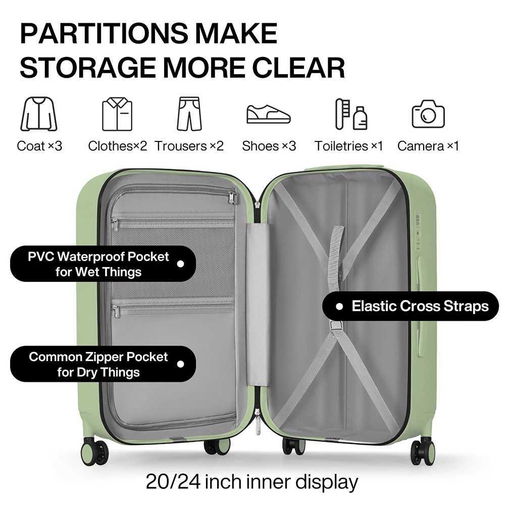 Mixi Patent Design Travel Luggage Women Men Suitcase On Wheels Spinner Trolley Case Bag 20 Carry On 24 26 Check In 100 PCW251024