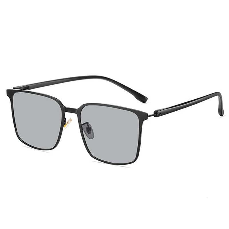 Luxury Stainless Photochromic Men Sunglasses High Quality Metal Square Polarized Change Color Sun Glasses Fashion Driving ShadesT251024