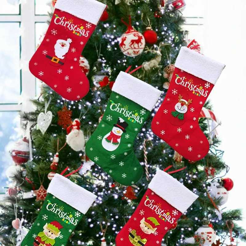 Christmas Stockings Merry Christmas Hanging Sock Rustic Christmas Stockings Hung Xmas Tree New Year Holiday Decoration J251024