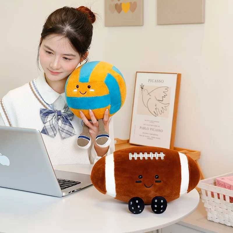 Volleyball American Football Plush Toy Soft Stuffed Rugby Ball Doll Home Decor Kids Accompany Pillow Birthday Gifts Plush Toys Z251024