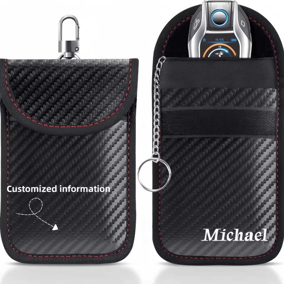 Personalized customized Car Key Bag Signal Blocking RFID Pouch AntiTheft Remote Protector for Vehicle Security Z251023