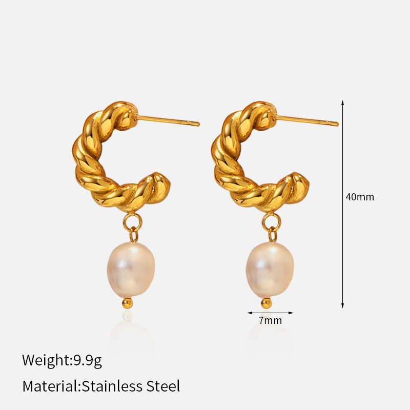 Luxury earrings Vintage earrings with high-end feel, 18K gold trendy woven texture earrings Designer earrings gold earrings stud earrings free shippin