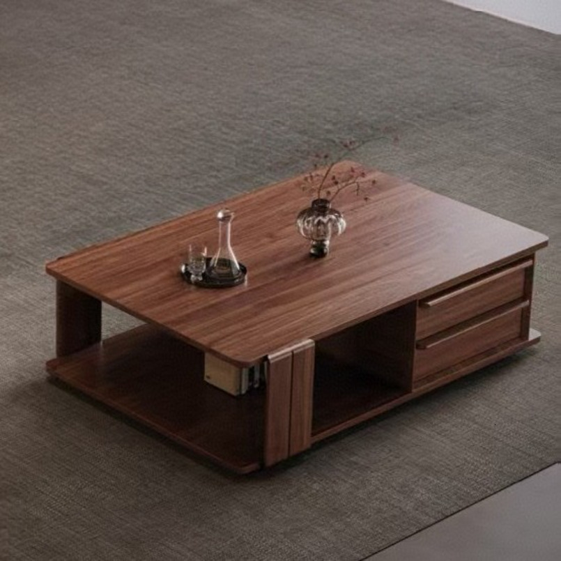 Customizable Solid Wood Black Walnut Sofa with Storage Living Room New Chinese Style Multifunctional Furniture for Small Apartment