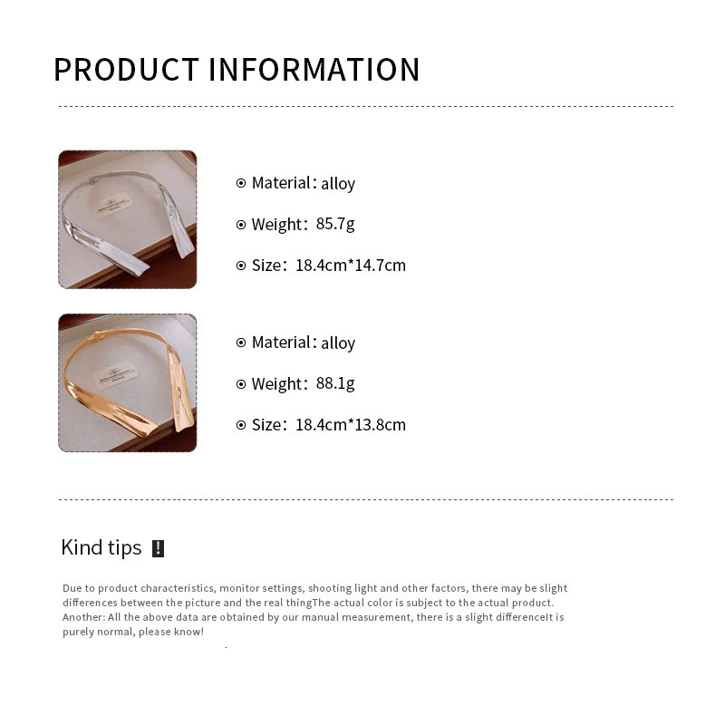 NISHIZAWA Ins Round Open Necklace Simple Niche Collar Exaggerated Personality Jewelry 251016