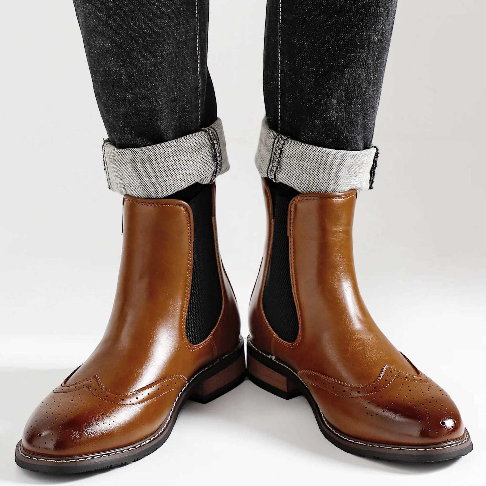 Soft Leather Men Chelsea Boots Ankle Boots Comfortable Men Boots W251024