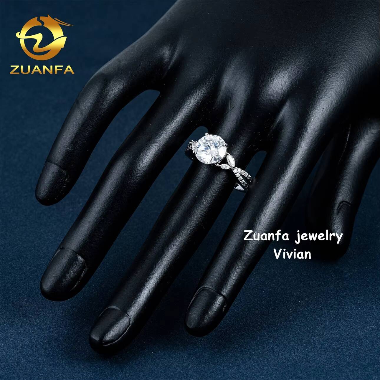 Iced Out Pass Diamond Tester Luxury Sterling Silver 925 GRA Certificated VVS Moissanite Diamond Women Wedding Rings
