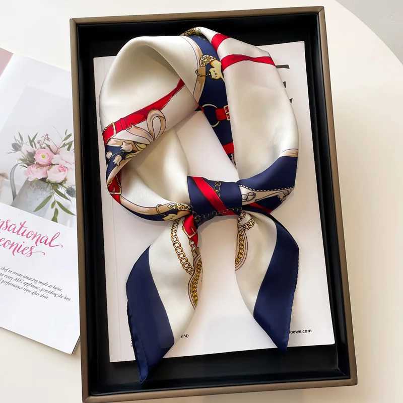 Luxury Twill Square Silk Scarf for Women Design Stoles Hijab Colorful Print Wraps Lady Headband Shawl Bandana 2025 New Foulard C251024
