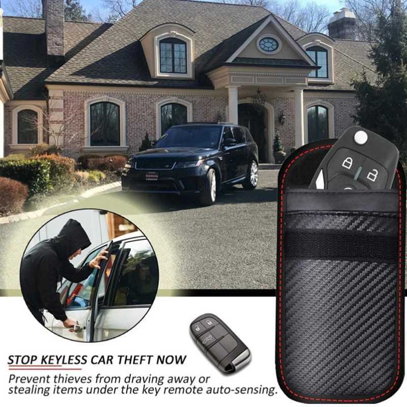 Car Rfid Signal Blocking Bag Cover Signal Blocker Case Faraday Cage Pouch For Keyless Car Keys Radiation Protection Z251023
