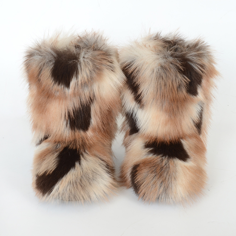 New trendy designer boots Y2K women's outdoor warm and non slip long fur imitation fur autumn and winter new fashionable luxury boots