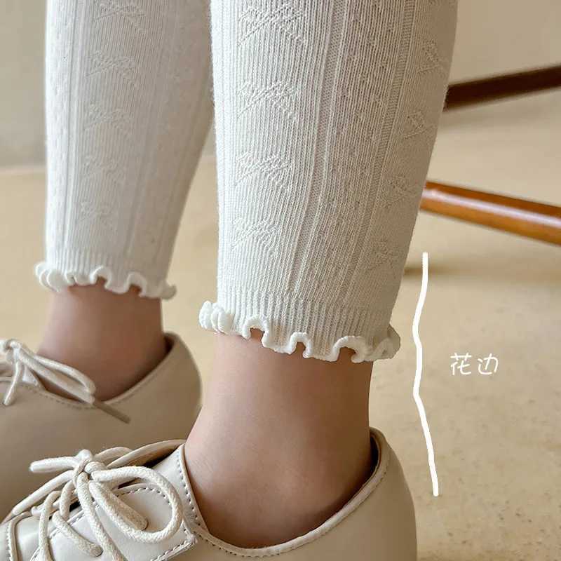Spring Warm Girls Pants Solid Color Cotton Baby Leggings Lace Flower Skinny Pants Girl Leggings Children TrousersT251024