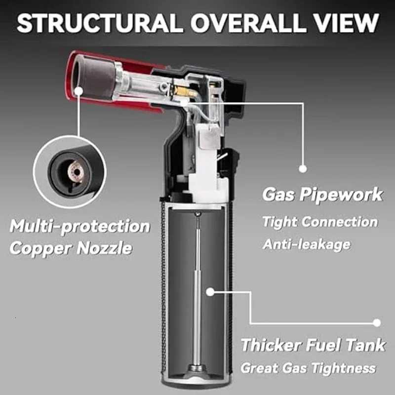 Metal Hightemperature High Firepower Inflatable Lighter Windproof Jet Flame Portable Torch Outdoor Camping Barbecue Lighter D251024